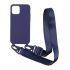 Чехол CasePro Crossbody Blue с длинным цветным ремешком для iPhone 13