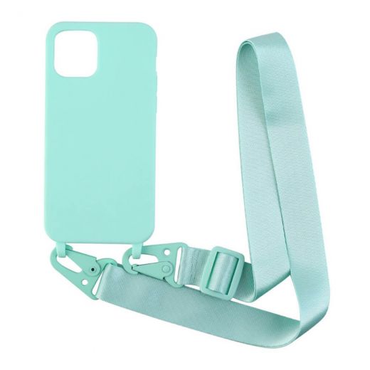 Чехол CasePro Crossbody Turquoise с длинным цветным ремешком для iPhone 13 Pro
