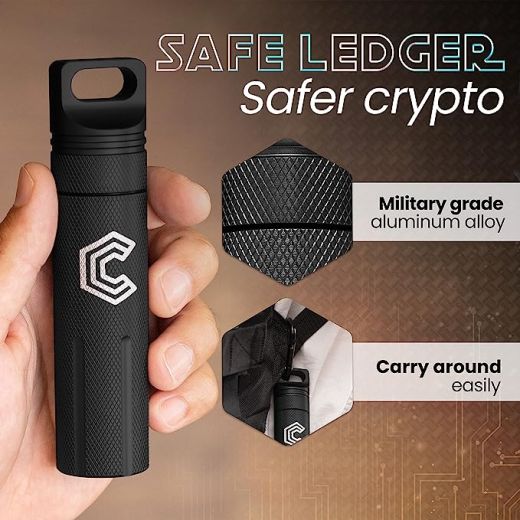 Металический чехол-капсула CryptoPod X Black для защиты Ledger Nano S | X | S Plus