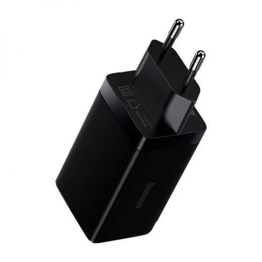 Мережевий зарядний пристрій Baseus GaN3 Pro 3 порта, USB + Type-C*2 65W Black + кабель Baseus Xiaobai Type-C to Type-C 100W (20V/5A) 1m Black