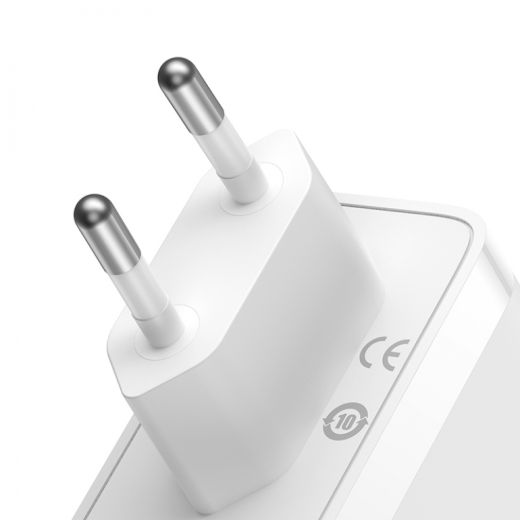 Мережевий зарядний пристрій Baseus GaN5 Pro 3 порта, USB + Type-C 140W White + кабель Baseus Superior Type-C to Type-C 240W（48V/5A) White (CCGP100202)