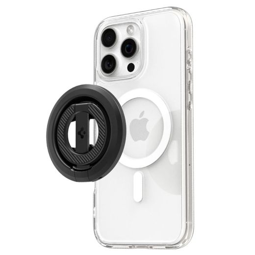 Магнітне кільце-підставка для телефону Spigen O-Mag Magnetic Phone Holder with Adjustable Stand Black (AMP08822)