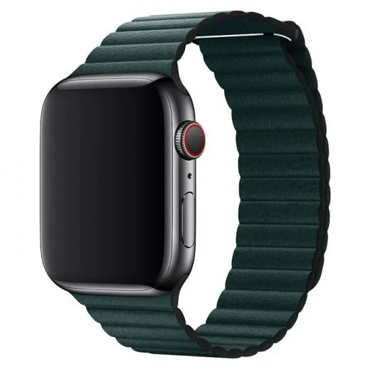 Ремешок Devia Elegant Leather Loop Series Forest Green для Apple Watch 42/44mm