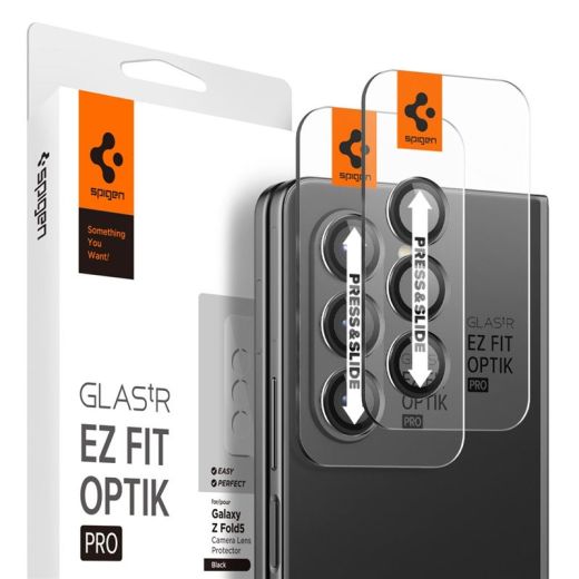 Защитное стекло для камеры Spigen Glass tR EZ Fit Optik Pro 2 шт. Black для Samsung Galaxy Z Fold5 (AGL06524)