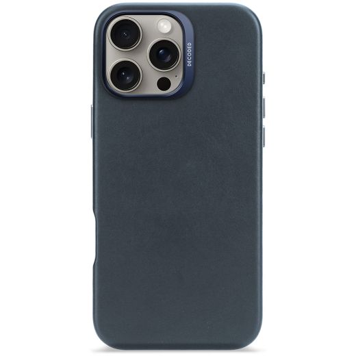 Шкіряний чохол Decoded Leather Case Navy Blue для iPhone 16 Pro