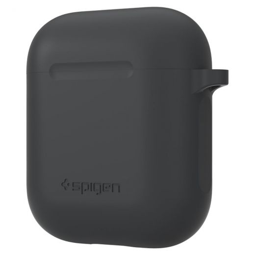Чохол Spigen Silicone Case Charcoal з карабіном для AirPods