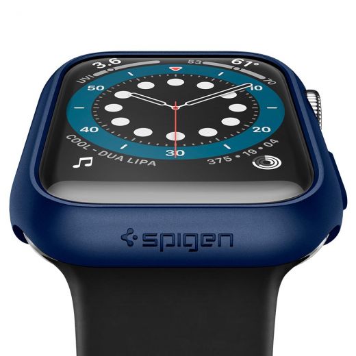 Чехол Spigen Thin Fit Metallic Blue для Apple Watch 44mm Series SE / 6 / 5 / 4 (ACS02223)
