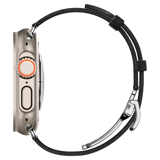 Шкіряний ремінець Spigen Enzo Black для Apple Watch 49mm | 45mm | 44mm (AMP06926)