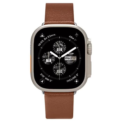 Шкіряний ремінець Spigen Enzo Classic Brown для Apple Watch 49mm | 45mm | 44mm (AMP06927)