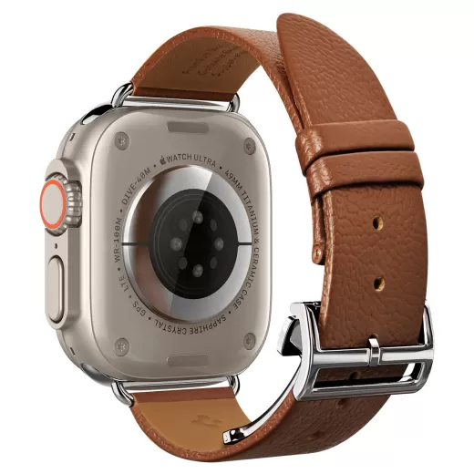 Кожаный ремешок Spigen Enzo Classic Brown для Apple Watch 49mm | 45mm | 44mm (AMP06927)