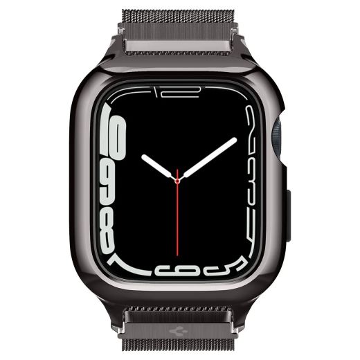 Чохол з ремінцем Spigen Metal Fit Pro Graphite для Apple Watch Series 9 | 8 | 7  41mm (ACS04587)