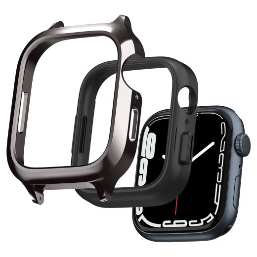 Чохол з ремінцем Spigen Metal Fit Pro Graphite для Apple Watch Series 9 | 8 | 7  41mm (ACS04587)