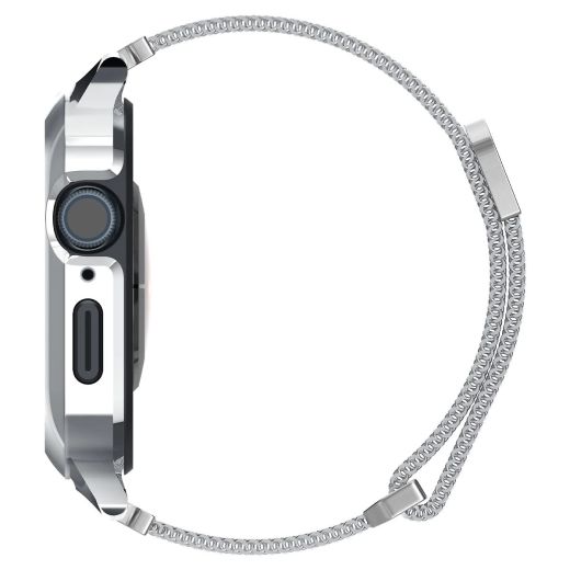 Чохол з ремінцем Spigen Metal Fit Pro Silver для Apple Watch Series 9 | 8 | 7  45mm (ACS04584)