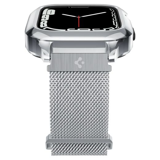 Чохол з ремінцем Spigen Metal Fit Pro Silver для Apple Watch Series 9 | 8 | 7  41mm (ACS04586)