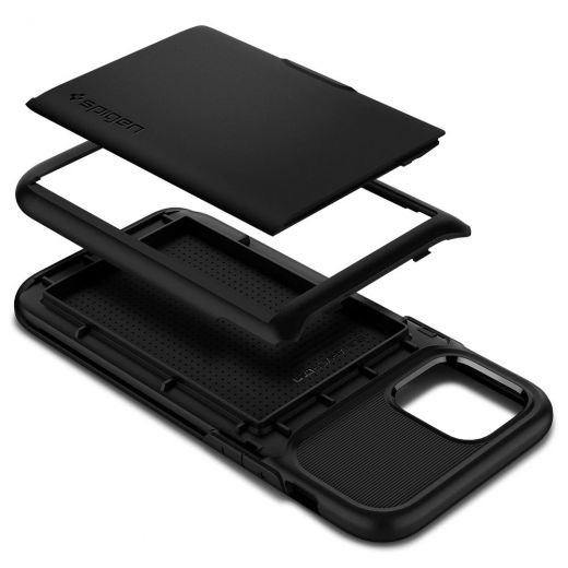 Чехол Spigen Slim Armor Wallet Black для iPhone 12 | 12 Pro (ACS01527)