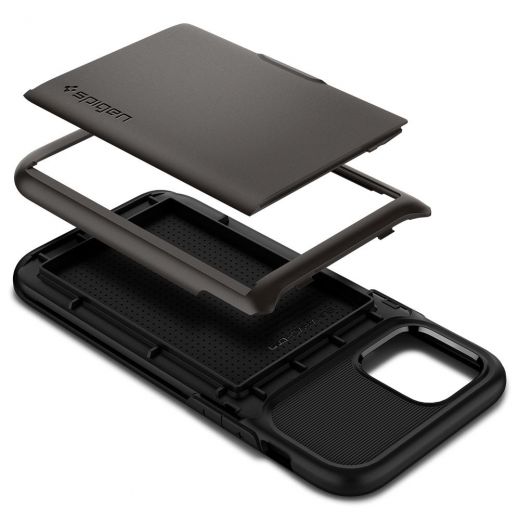Чехол Spigen Slim Armor Wallet Gunmetal для iPhone 12 | 12 Pro (ACS01528)