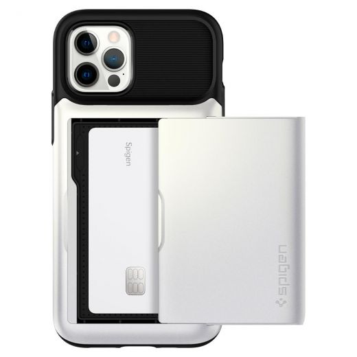 Чехол Spigen Slim Armor Wallet Pearl White для iPhone 12 | 12 Pro (ACS01530)