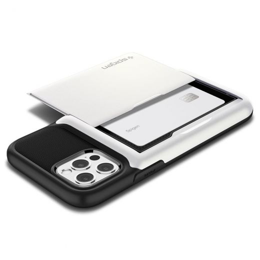 Чохол Spigen Slim Armor Wallet Pearl White для iPhone 12 | 12 Pro (ACS01530)