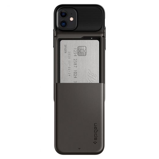 Чохол Spigen Slim Armor Wallet Gunmetal для iPhone 12 mini (ACS01550)