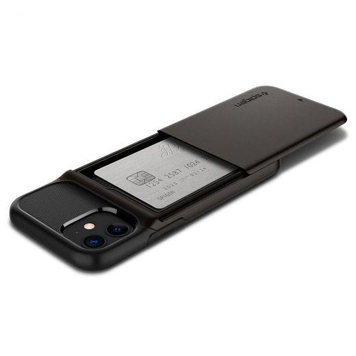 Чехол Spigen Slim Armor Wallet Gunmetal для iPhone 12 mini (ACS01550)