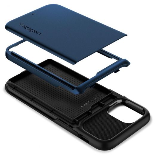 Чохол Spigen Slim Armor Wallet Navy Blue для iPhone 12 mini (ACS01551)