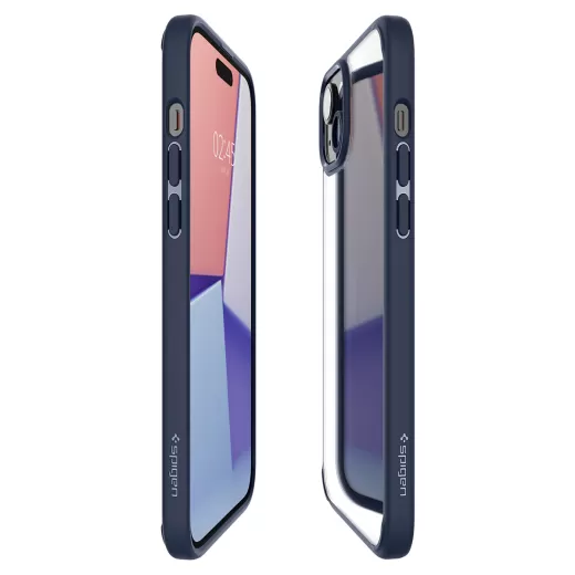 Прозорий чохол Spigen Ultra Hybrid Navy Blue для iPhone 15 Plus (ACS06659)