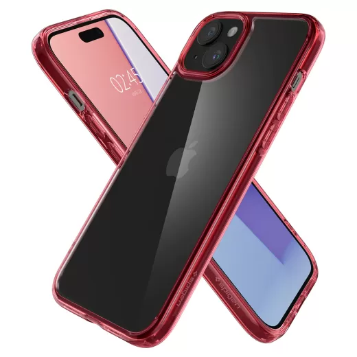Прозрачный чехол Spigen Ultra Hybrid Red Crystal для iPhone 15 Plus (ACS06654)