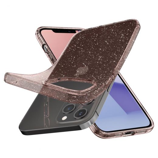 Чохол Spigen Liquid Crystal Glitter Rose Quartz для iPhone 12 Pro Max (ACS01615)