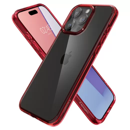Прозорий чохол Spigen Ultra Hybrid Deep Red для iPhone 15 Pro Max (ACS07054)
