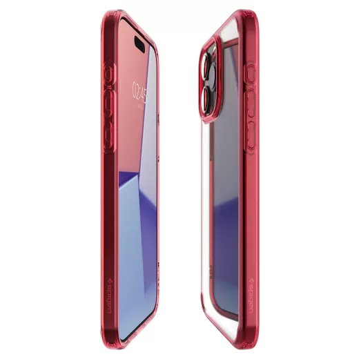 Прозрачный чехол Spigen Ultra Hybrid Deep Red для iPhone 15 Pro Max (ACS07054)