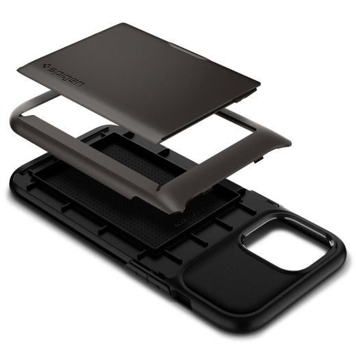 Чохол Spigen Slim Armor Wallet Gunmetal для iPhone 12 Pro Max (ACS01484)