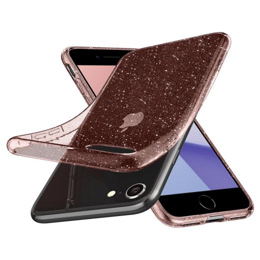 Чехол Spigen Liquid Crystal Glitter Rose Quartz (042CS21419) для iPhone SE (2020)