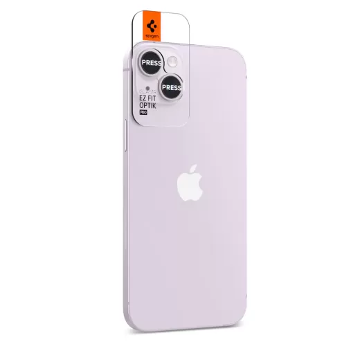 Защитное стекло для камеры Spigen Optik Pro Lens Protector Purple (2 Pack) для iPhone 15 | 15 Plus | 14 | 14 Plus (AGL05603)