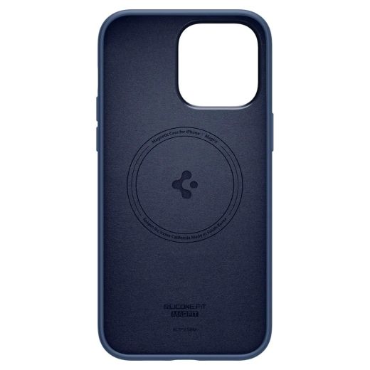 Силиконовый чехол Spigen Silicone Fit (MagFit) Navy Blue для iPhone 14 Pro Max (ACS04847)