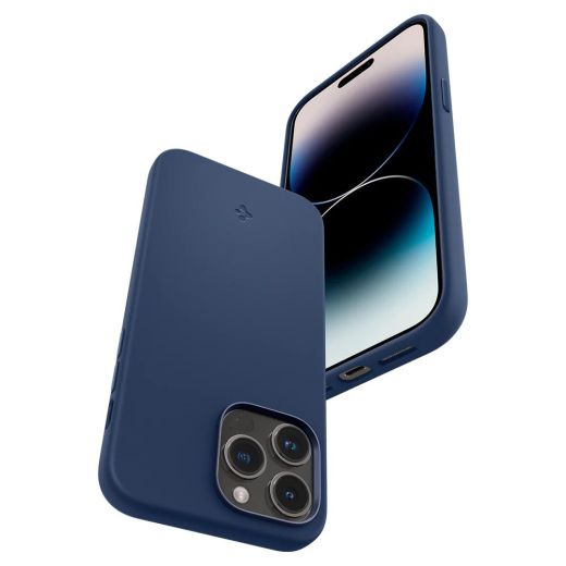Силиконовый чехол Spigen Silicone Fit (MagFit) Navy Blue для iPhone 14 Pro Max (ACS04847)