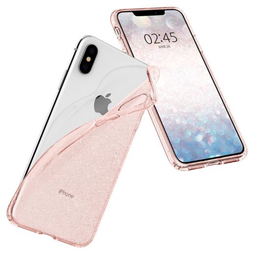 Чохол Spigen Liquid Crystal Glitter Rose Quartz для iPhone XS