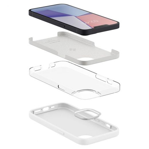 Чехол Spigen Silicone Fit White для iPhone 13 mini (ACS03340)