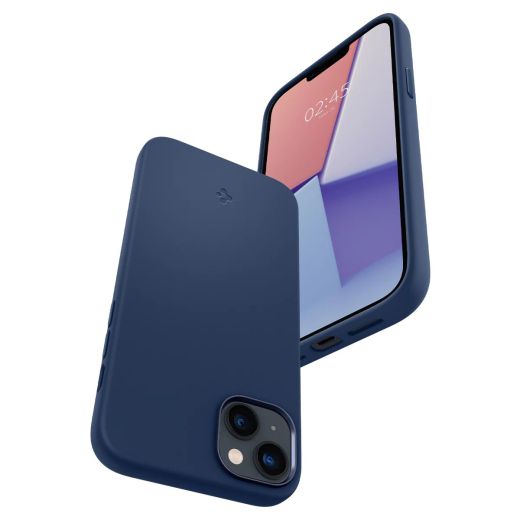 Силиконовый чехол Spigen Silicone Fit (MagFit) Navy Blue для iPhone 14 Plus (ACS04921)