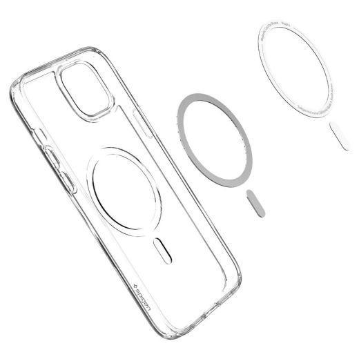 Прозрачный чехол Spigen Ultra Hybrid (MagFit) White для iPhone 14 (ACS05048)