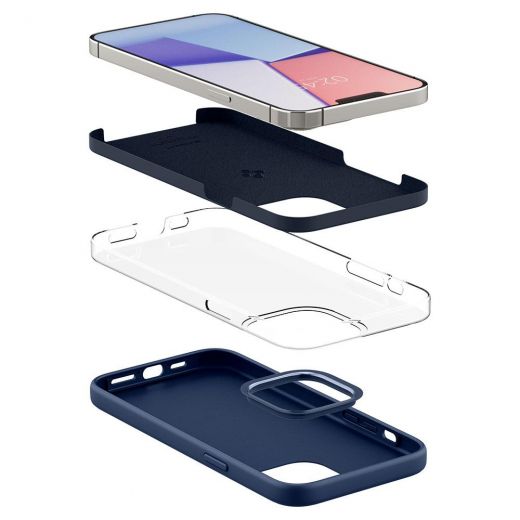 Чехол Spigen Silicone Fit Navy Blue для iPhone 13 Pro (ACS03285)
