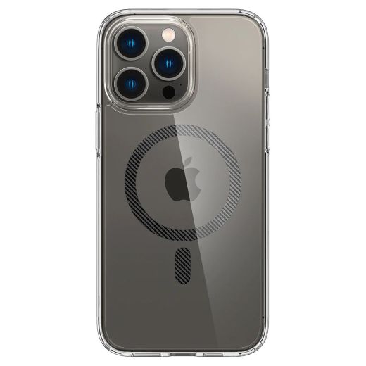 Прозорий чохол Spigen Ultra Hybrid (MagFit) Carbon Fiber для iPhone 14 Pro (ACS04971)