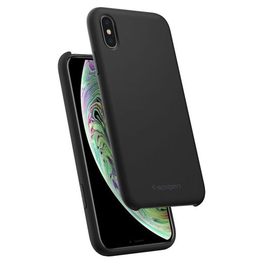 Чехол Spigen Silicone Fit Black для iPhone XS