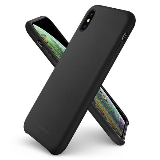 Чохол Spigen Silicone Fit Black для iPhone XS