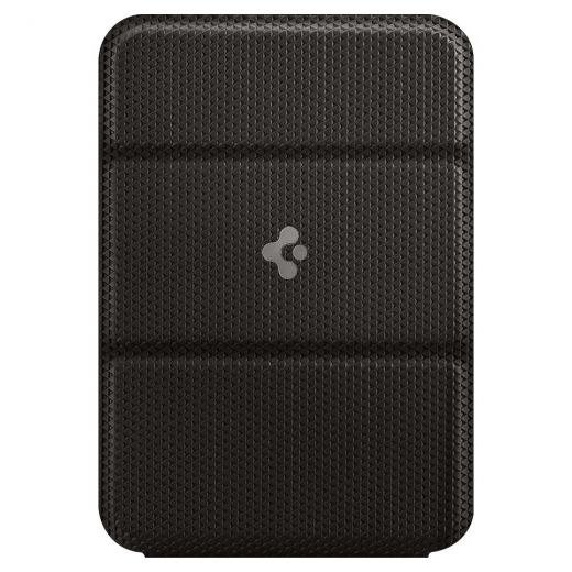 Кожаный чехол-бумажник с подставкой Spigen MagSafe Card Holder Smart Fold Wallet Gunmetal для iPhone 12 mini | 12 | 12 Pro | 12 Pro Max