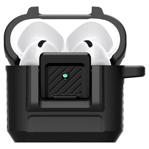 Захисний чохол з карабіном Spigen Lock Fit Matte Black для Apple AirPods 4 (ACS09020)