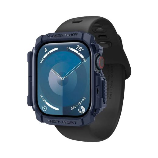Противоударный чехол Spigen Rugged Armor Navy Blue для Apple Watch Series 10 (2024) 46мм (ACS08599)
