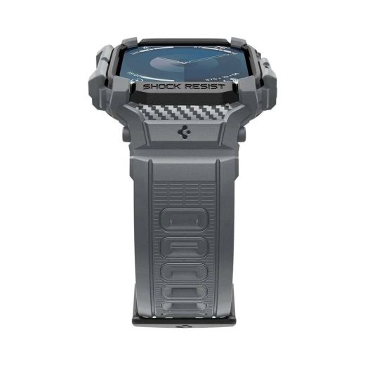 Протиударний чохол з ремінцем Spigen Rugged Armor Pro Dark Gray для Apple Watch Series 10 (2024) 46мм (ACS08605)