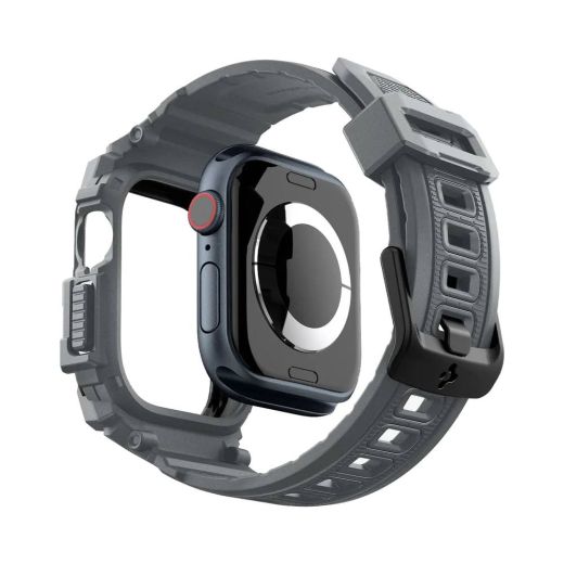 Протиударний чохол з ремінцем Spigen Rugged Armor Pro Dark Gray для Apple Watch Series 10 (2024) 46мм (ACS08605)