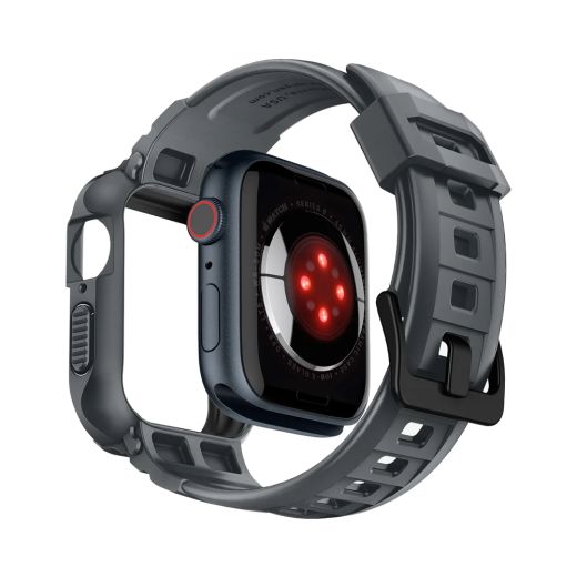 Чохол-ремінець Spigen Rugged Armor Pro Dark Gray для Apple Watch 45мм | 44мм Series 9 | 8 | 7 (ACS07387)