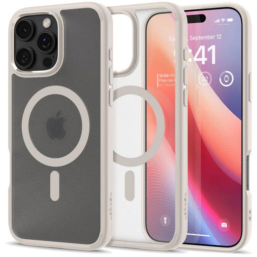 Прозорий чохол Spigen Ultra Hybrid MagSafe Frost Natural Titanium для iPhone 16 Pro Max (ACS08382)
